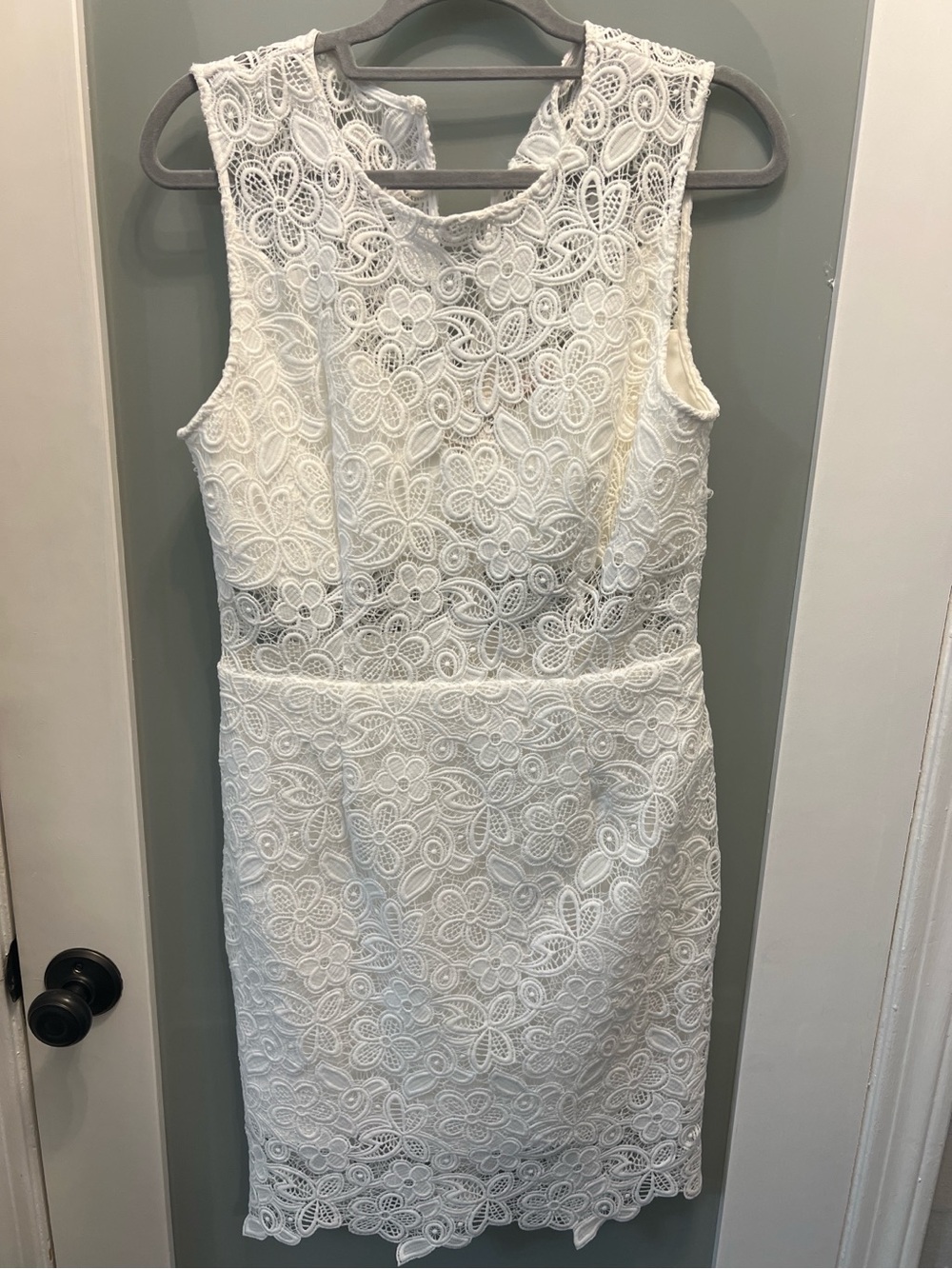 Free People White Floral Lace Mini Dress